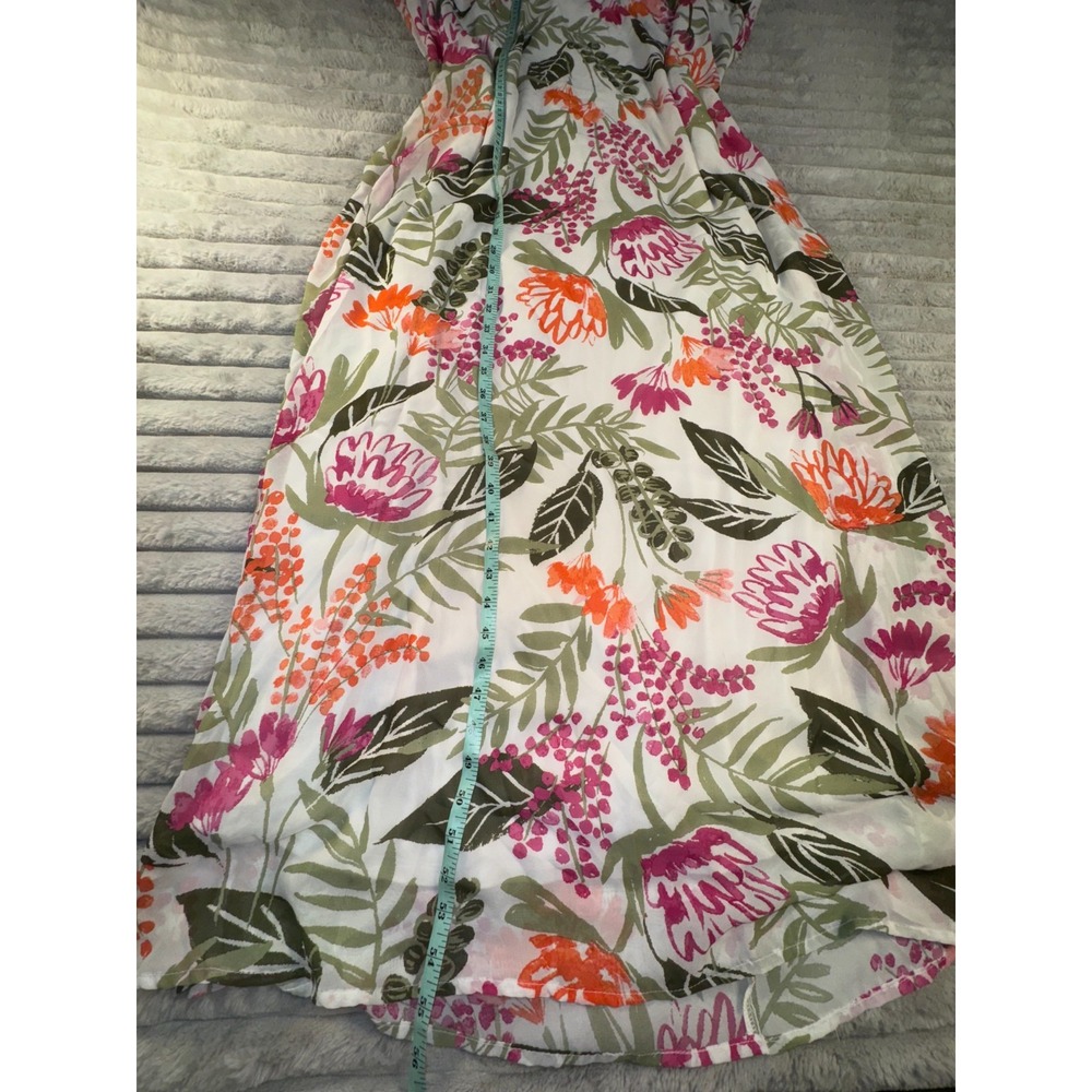 Old Navy Dress Womens 2XL Maxi White Floral Vacay Resort Wear Spaghetti‎ Strap - Picture 6 of 13